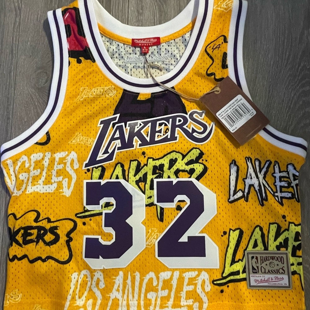 Mitchell & Ness Slap Sticker Swingman Magic Johnson Los Angeles Lakers Jersey